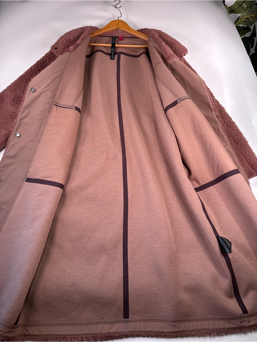 Lululemon Lab Sherpa Fleece Long Coat Snap Mauve Dusty Rose 10 - Picture 4 of 11